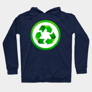 Reduce Reuse Recycle universal green symbol Hoodie